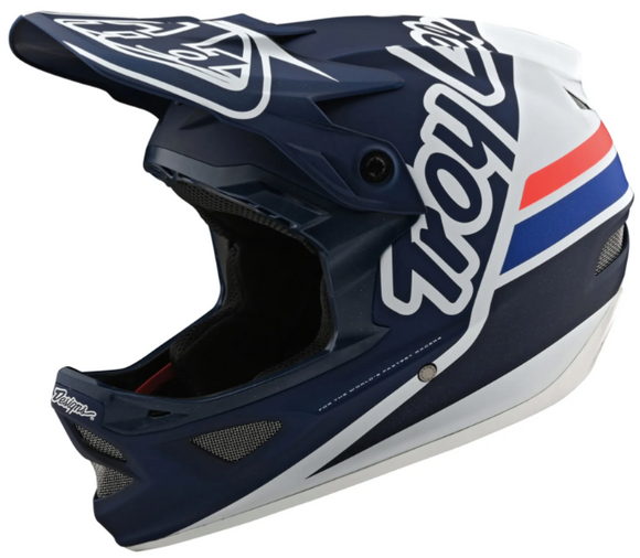 Troy Lee Designs D3 Fiberlite Full Face Helmet Silhouette Navy/White